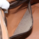 CELINE Macadam Canvas Boston Bag PVC Brown Gold Auth 156023-22