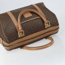 CELINE Macadam Canvas Boston Bag PVC Brown Gold Auth 156023-6