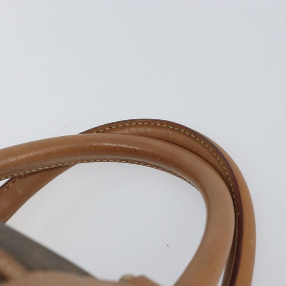 CELINE Macadam Canvas Boston Bag PVC Brown Gold Auth 156023