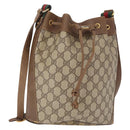 GUCCI GG Supreme Web Sherry Line Bag PVC Red Beige 41 02 034 Auth 156025-1