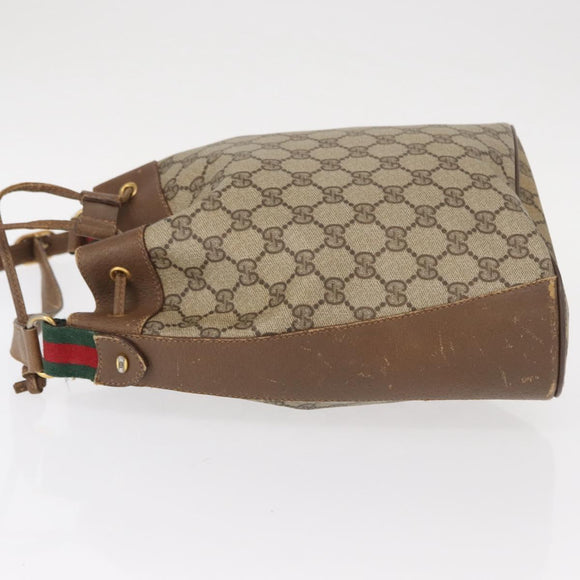 GUCCI GG Supreme Web Sherry Line Bag PVC Red Beige 41 02 034 Auth 156025