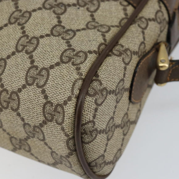 GUCCI GG Supreme Web Sherry Line Shoulder Bag PVC Beige Gold Auth 156026