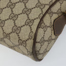 GUCCI GG Supreme Web Sherry Line Shoulder Bag PVC Beige Gold Auth 156026-15