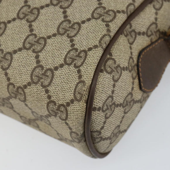 GUCCI GG Supreme Web Sherry Line Shoulder Bag PVC Beige Gold Auth 156026