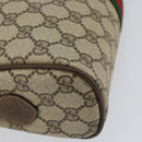 GUCCI GG Supreme Web Sherry Line Shoulder Bag PVC Beige Gold Auth 156026-16