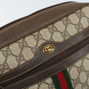GUCCI GG Supreme Web Sherry Line Shoulder Bag PVC Beige Gold Auth 156026-17