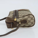 GUCCI GG Supreme Web Sherry Line Shoulder Bag PVC Beige Gold Auth 156026-4