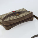 GUCCI GG Supreme Web Sherry Line Shoulder Bag PVC Beige Gold Auth 156026-6