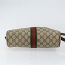 GUCCI GG Supreme Web Sherry Line Shoulder Bag PVC Beige Gold Auth 156026-5