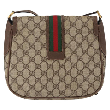 GUCCI GG Supreme Web Sherry Line Bag PVC Beige Gold 001 116 0914 Auth 156028 - 0