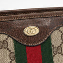 GUCCI GG Supreme Web Sherry Line Hand Bag PVC Beige Gold 010 378 Auth 156033-17