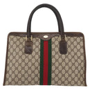 GUCCI GG Supreme Web Sherry Line Hand Bag PVC Beige Gold 010 378 Auth 156033-13