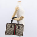 GUCCI GG Supreme Web Sherry Line Hand Bag PVC Beige Gold 010 378 Auth 156033-23