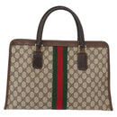 GUCCI GG Supreme Web Sherry Line Hand Bag PVC Beige Gold 010 378 Auth 156033-2