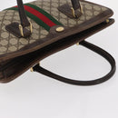 GUCCI GG Supreme Web Sherry Line Hand Bag PVC Beige Gold 010 378 Auth 156033-6