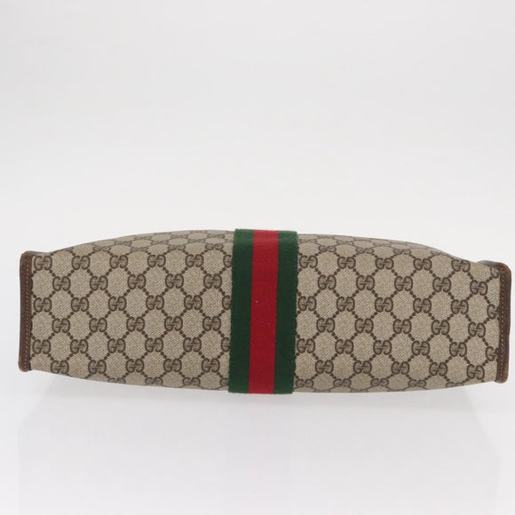 GUCCI GG Supreme Web Sherry Line Hand Bag PVC Beige Gold 010 378 Auth 156033