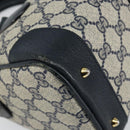 GUCCI GG Supreme Sherry Line Boston Bag PVC Navy Gold 002 39 0069 Auth 156034-11
