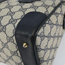 GUCCI GG Supreme Sherry Line Boston Bag PVC Navy Gold 002 39 0069 Auth 156034-12