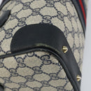 GUCCI GG Supreme Sherry Line Boston Bag PVC Navy Gold 002 39 0069 Auth 156034-13