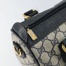 GUCCI GG Supreme Sherry Line Boston Bag PVC Navy Gold 002 39 0069 Auth 156034-14