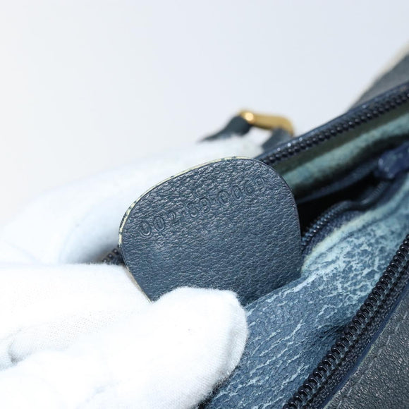 GUCCI GG Supreme Sherry Line Boston Bag PVC Navy Gold 002 39 0069 Auth 156034