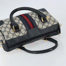 GUCCI GG Supreme Sherry Line Boston Bag PVC Navy Gold 002 39 0069 Auth 156034-6