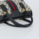 GUCCI GG Supreme Sherry Line Boston Bag PVC Navy Gold 002 39 0069 Auth 156034-7