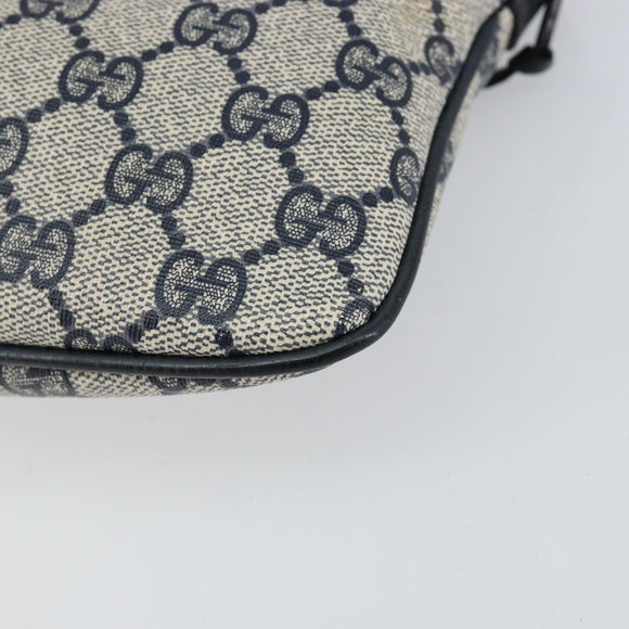 GUCCI GG Supreme Sherry Line Shoulder Bag PVC Red Navy Auth 156035