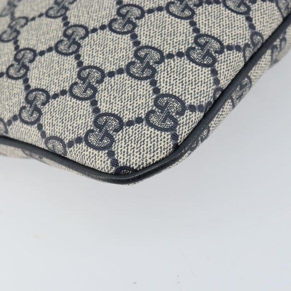 GUCCI GG Supreme Sherry Line Shoulder Bag PVC Red Navy Auth 156035