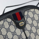 GUCCI GG Supreme Sherry Line Shoulder Bag PVC Red Navy Auth 156035-17