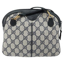 GUCCI GG Supreme Sherry Line Shoulder Bag PVC Red Navy Auth 156035-2