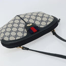 GUCCI GG Supreme Sherry Line Shoulder Bag PVC Red Navy Auth 156035-6