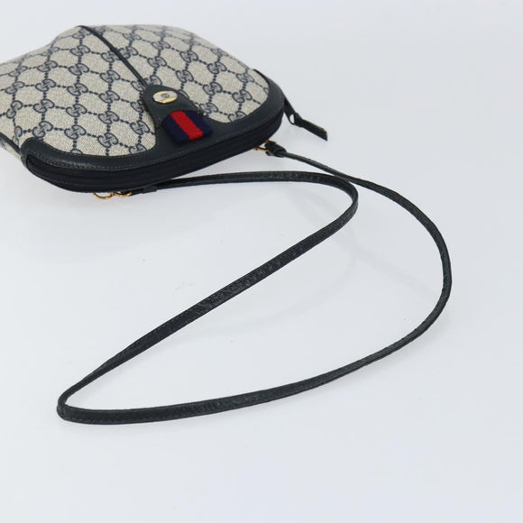 GUCCI GG Supreme Sherry Line Shoulder Bag PVC Red Navy Auth 156035