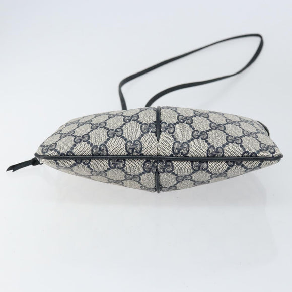 GUCCI GG Supreme Sherry Line Shoulder Bag PVC Red Navy Auth 156035