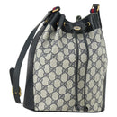 GUCCI GG Supreme Sherry Line Shoulder Bag PVC Red Navy 14 02 034 Auth 156036-1