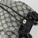 GUCCI GG Supreme Sherry Line Shoulder Bag PVC Red Navy 14 02 034 Auth 156036-14