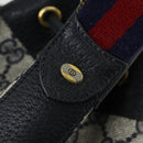 GUCCI GG Supreme Sherry Line Shoulder Bag PVC Red Navy 14 02 034 Auth 156036-15