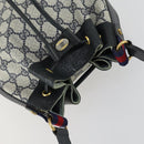 GUCCI GG Supreme Sherry Line Shoulder Bag PVC Red Navy 14 02 034 Auth 156036-6