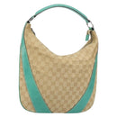 GUCCI GG Canvas Shoulder Bag Beige Silver 134357 Auth 156040-1