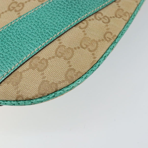 GUCCI GG Canvas Shoulder Bag Beige Silver 134357 Auth 156040