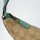 GUCCI GG Canvas Shoulder Bag Beige Silver 134357 Auth 156040-10