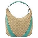 GUCCI GG Canvas Shoulder Bag Beige Silver 134357 Auth 156040-13