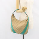 GUCCI GG Canvas Shoulder Bag Beige Silver 134357 Auth 156040-22