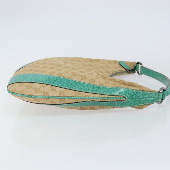 GUCCI GG Canvas Shoulder Bag Beige Silver 134357 Auth 156040