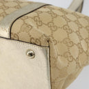 GUCCI GG Canvas Abbey Tote Bag Beige Gold 141470 Auth 156041-10