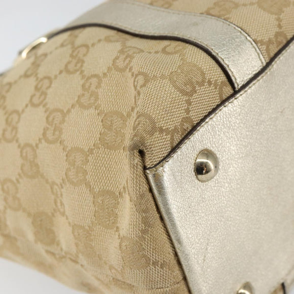 GUCCI GG Canvas Abbey Tote Bag Beige Gold 141470 Auth 156041