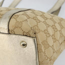 GUCCI GG Canvas Abbey Tote Bag Beige Gold 141470 Auth 156041-12