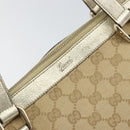 GUCCI GG Canvas Abbey Tote Bag Beige Gold 141470 Auth 156041-14