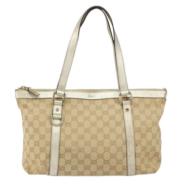 GUCCI GG Canvas Abbey Tote Bag Beige Gold 141470 Auth 156041 - 0
