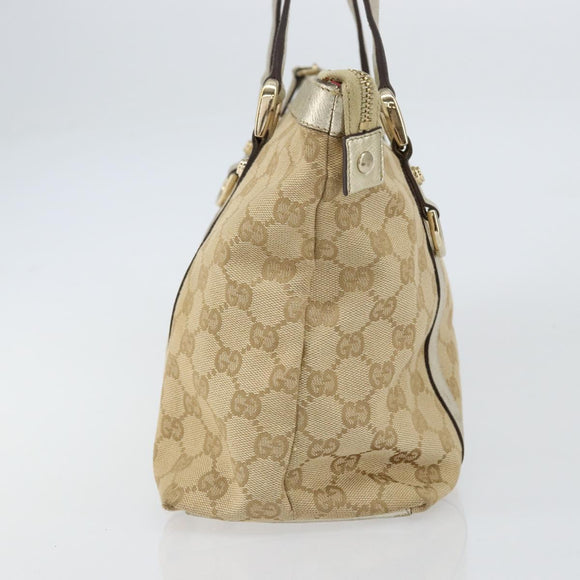 GUCCI GG Canvas Abbey Tote Bag Beige Gold 141470 Auth 156041